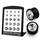 brpg187 board w areng wood plug w giant swarovski crystal center