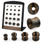 brpg224 coconut areng wood double flare flesh tunnels 20pcs