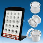 brpg93 board of acrylic flesh tunnels w crystal studded rim