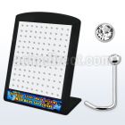 brs114 316l steel nose screw w bezel crystalized half ball top