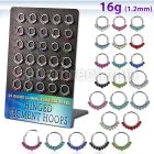 brsegh1 board w 30 316l steel hinged segment ring w 7 crystal