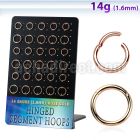 brsegh8 board w 30 rose gold steel hinged segment ring 1.6mm