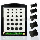 brsipg3 board of assorted size black silicon plug retainers