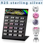 brzmgm silver magnetic ear stud prong round cz stone
