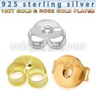 but925 one pair of 18k gold plated silver butterfly