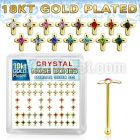 bxcrmg 18k gold plated silver nose bones color cross