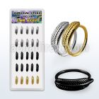 bxechf1 box plain, black gold steel helix ear cuffs w feather