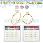 bxnhmx3g 18k gold plated silver seamless nose ring 22g 18pcs