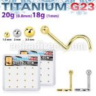 bxuns5 box w titanium g23 nose screws 20g w 2mm ball shaped tops