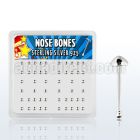bxvcn display of silver nose bone with plain cone shaped top