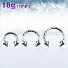 cb18cn3 316l steel circular barbell 18g 1mm with 3mm cones