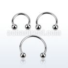 cb20b 316l steel circular barbell with two 3mm ball
