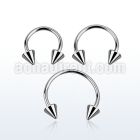 cb20cn 316l steel circular barbell 20g 0 8mm with 3mm cones