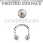 cbefo3 316l steel circular barbell w 2 3mm frosted steel balls