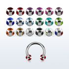 cbjb5 316l circular barbell with multi crystal ball