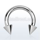 cbrcn10 316l steel 2 5mm circular barbell with internal 6mm cone