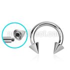 cbrcn10x 316l steel 2.5mm circular barbell with external 6mm cone