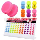 dacb113 board of 72 pcs acrylic illusion fake plug w o o ring