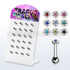 dacb118 board of 316l tragus barbell clear ferido crystal top