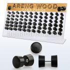 dacb166 display w 72 fake areng wood plugs  size 8mm 10mm