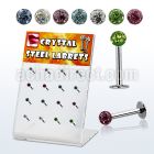 dacb39b board of 316l labret with multi crystal ferido ball