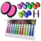dacb89b board of assorted color acrylic uv fake plug with o ring