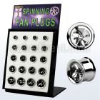 dfpfa 316l dual flared flesh tunnel w screwfit fan blade