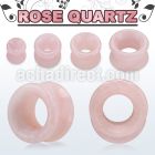 dgscc rose quartz double flared stone flesh tunnel