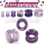 dgsff amethyst double flared stone flesh tunnel