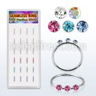 dhma9 small board silver seamless ring with cz in clear color
