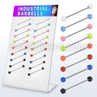 dind13 316l steel industrial barbell with 4mm acrylic uv dice
