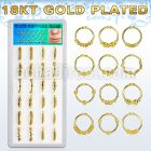 dnsm100 box w silver fake septum rings w real 18k gold plating 