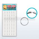 dnsm13 box of silver seamless nose hoops w diameter 10mm