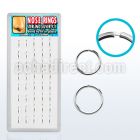 dnsm14 box of silver seamless nose hoops w diameter 8mm 10mm