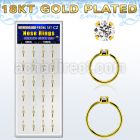 dnsm174 box 24 18k gold plated silver nose rings w 2mm cz top 