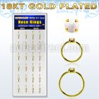dnsm180 box 24 18k gold plated silver nose rings w 2mm opal top 