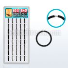 dnsm19 box of black silver seamless nose hoops w diameter 10mm