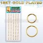 dnsm38 display box w 18k gold plated silver seamless nose rings