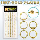 dnsm43 box w gold plated balinese wire design silver nose hoop