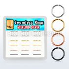 dnsm45 bow w silver seamless nose hoops w assorted plating