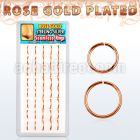 dnsm46 bow w silver seamless nose hoops w rose gold plating