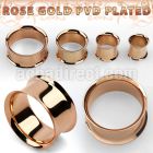 dttpg rose gold pvd plated steel double flared flesh tunnel