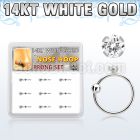 dw14nh4 box w 14kt white gold nose hoop w a 1.5mm clear cz stone