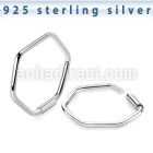 endh silver endless nose hoop hexagon shape design