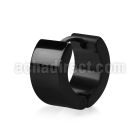 er139 pair of plain black stainless steel huggies ear hoops