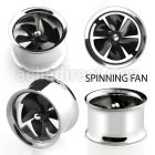 ffat 316l steel double flared flesh tunnel w anodized fan