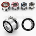 fsbdp high polished 316l steel screw fit tunnel w color beads