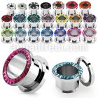fscpcr 316l steel screw fit tunnel w crystal rim w resin cover