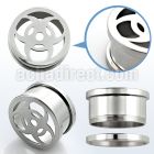 fsha polished 316l steel screw fit tunnel w bio hazard sign