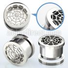 fspw high polished 316l steel screw fit tunnel w spider web